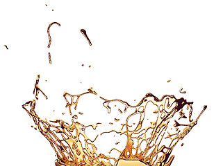 Image showing Melted gold or oil splashes isolated on white