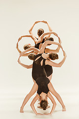 Image showing The group of modern ballet dancers