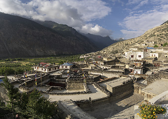 Image showing Marpha village and apple gardens in Nepal