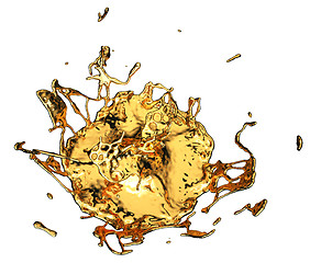 Image showing Melted gold or oil splashes isolated on white