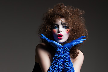 Image showing woman mime with theatrical makeup