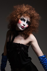 Image showing woman mime with theatrical makeup