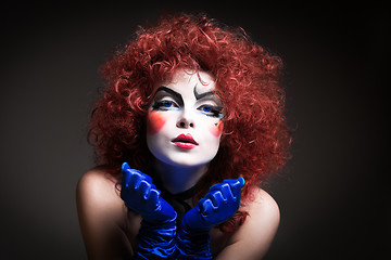 Image showing woman mime with theatrical makeup