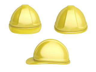 Image showing Yellow plastic safety helmet