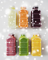 Image showing bottles with different fruit or vegetable juices