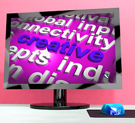 Image showing Creative Word On Computer Representing Innovative Ideas