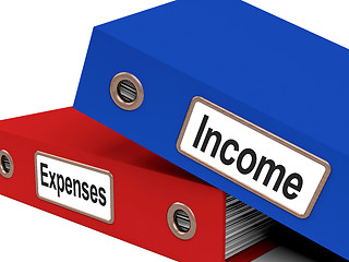 Image showing Income Expenses Files Show Budgeting And Bookkeeping