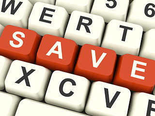Image showing Save Computer Keys As Symbol For Discounts Or Promotion