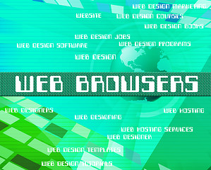 Image showing Web Browsers Represents Text Network And Webpage