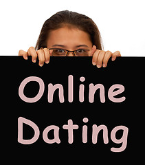 Image showing Online Dating Sign Showing Web Romance