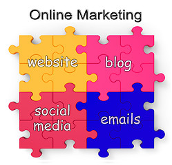 Image showing Online Marketing Puzzle Shows Websites And Blogs