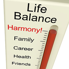 Image showing Life Balance Harmony Meter Shows Lifestyle And Job Desires