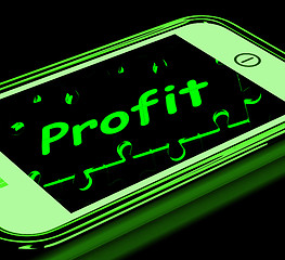 Image showing Profit On Smartphone Shows Lucrative Earnings