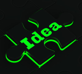 Image showing Idea Puzzle Showing Innovation And Inventions