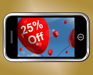 Image showing Mobile With 25% Off Sale Discount Balloon