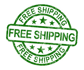 Image showing Free Shipping Stamp Showing No Charge Or Gratis To Deliver