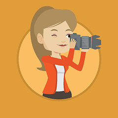 Image showing Photographer taking photo vector illustration.