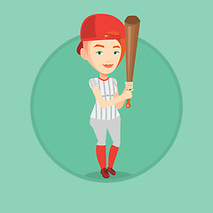 Image showing Baseball player with bat vector illustration.