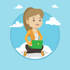 Image showing Woman using cloud computing technology.