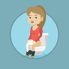 Image showing Woman suffering from diarrhea or constipation.