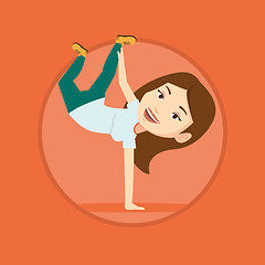 Image showing Young woman breakdancing vector illustration.
