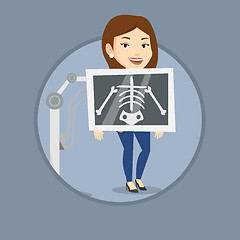 Image showing Patient during x ray procedure vector illustration