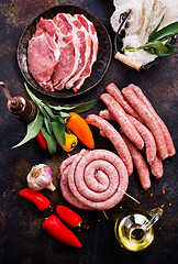 Image showing meat and sausages