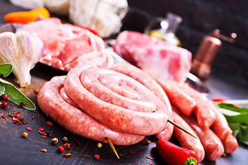 Image showing meat and sausages