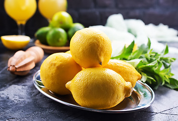 Image showing lemons with mint