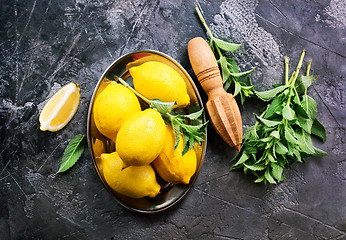 Image showing lemons with mint