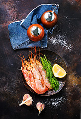 Image showing boiled shrimps