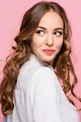 Image showing The young woman\'s portrait with happy emotions