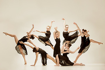 Image showing The group of modern ballet dancers