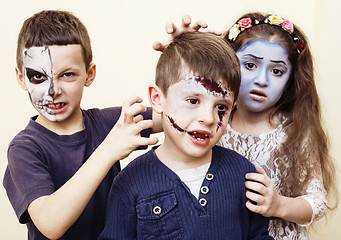 Image showing zombie apocalypse kids concept. Birthday party celebration facep