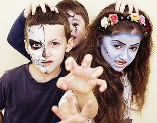 Image showing zombie apocalypse kids concept. Birthday party celebration facep