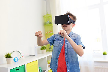 Image showing boy in virtual reality headset or 3d glasses