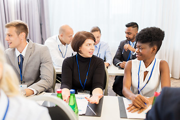 Image showing happy business team at international conference