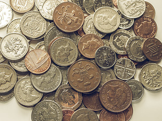 Image showing Vintage Pound coins