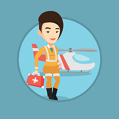 Image showing Doctor of air ambulance vector illustration.