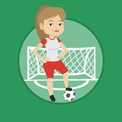 Image showing Football player with ball vector illustration.