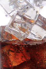 Image showing cola drink with ice cubes texture