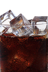 Image showing cola drink with ice cubes texture