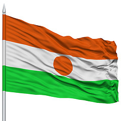 Image showing Niger Flag on Flagpole