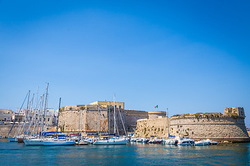 Image showing Gallipoli, Italy - historical centre view from the sea