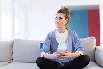 Image showing woman using mobile phone