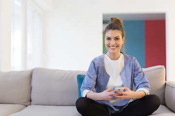 Image showing woman using mobile phone