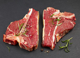 Image showing fresh raw T bone steaks