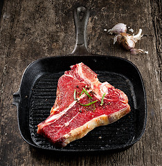 Image showing fresh raw T bone steak