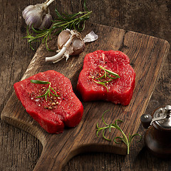 Image showing fresh raw fillet steaks