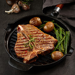 Image showing Grilled T bone steak